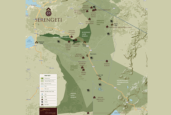 Carte de Parc National du Serengeti