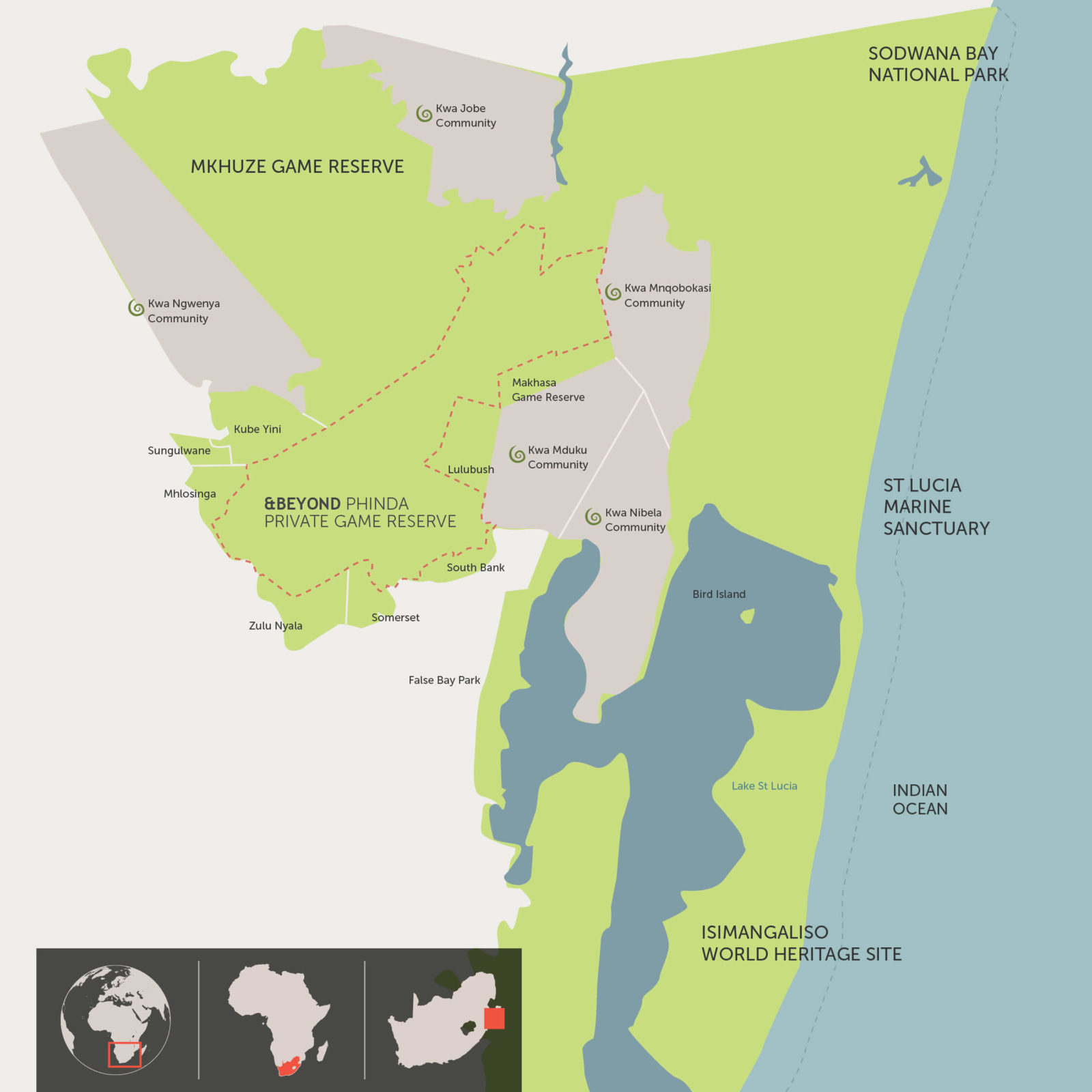 Carte Réserve privée de Phinda